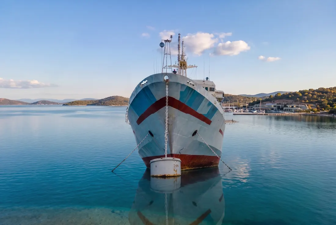 Naval vessel navigating open water